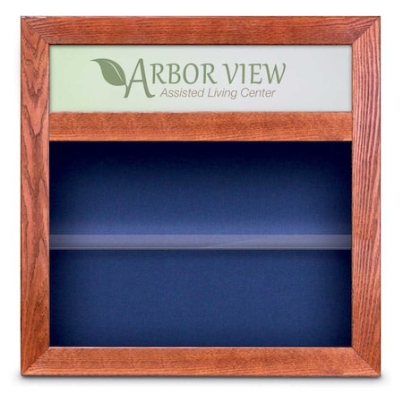 Outdoor Enclosed Combo Board,42x32,Bronze Frame/Green & Apricot